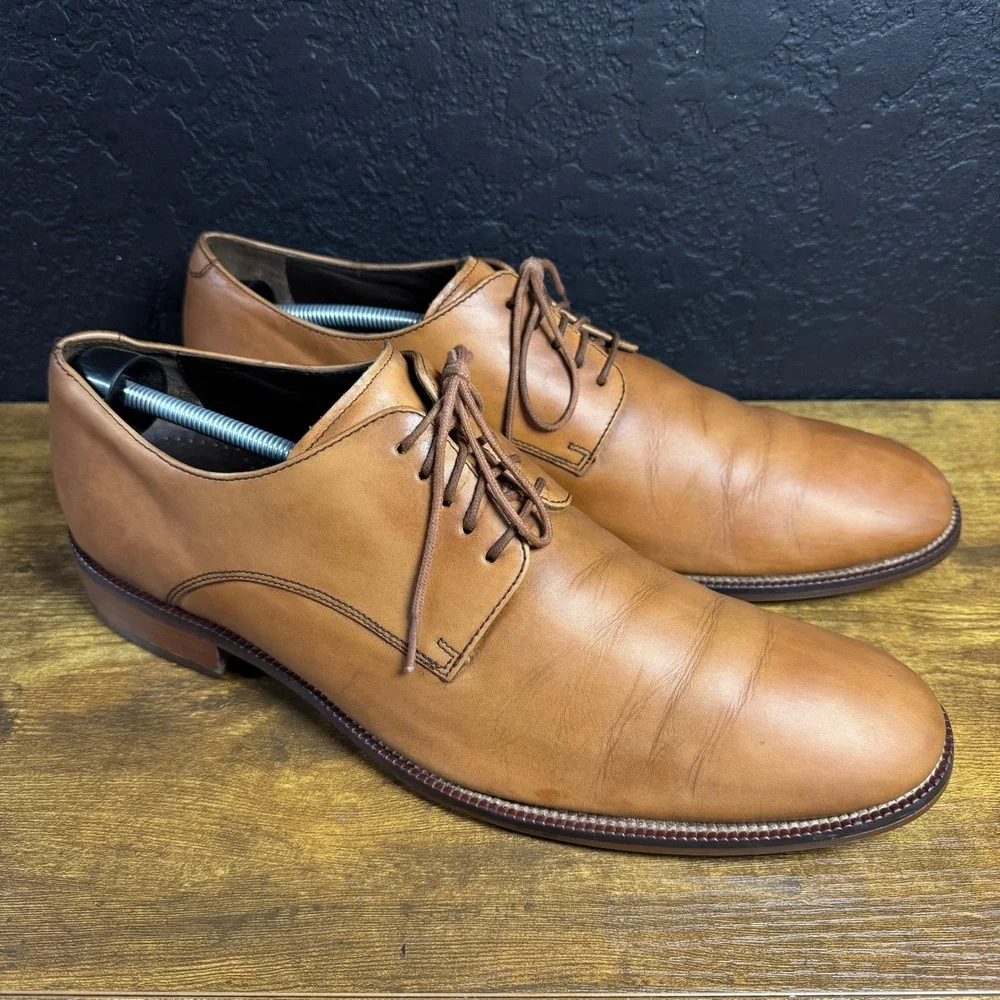 Cole Haan Air Madison C11432 British‎ Tan Leather Oxford Dress Shoes Mens 13